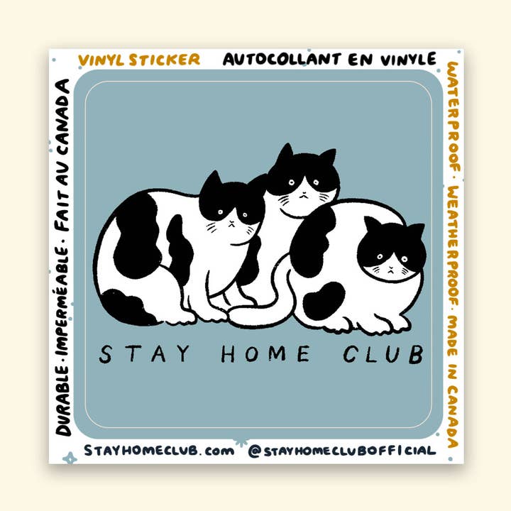 Stay Home Club – wholesale Klistermärke – Tuxedo Cats Klistermärke | Vattentätt Vinylklistermärke0