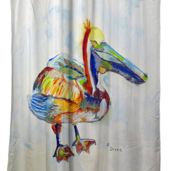 Rideau de douche Heathcliff Pelican pour la vente par Betsy Drake Interiors