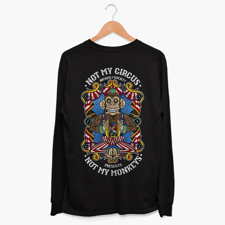Ikke Min Cirkus Langærmet T-shirt (Unisex) for engroshandel hos Broken Society