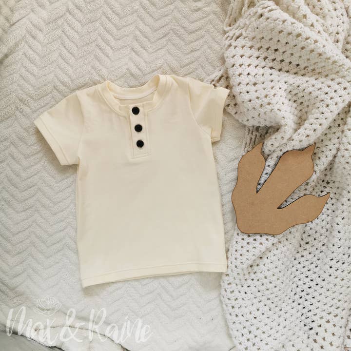 Neutral Henley T-Shirt for wholesale by Max & Raine