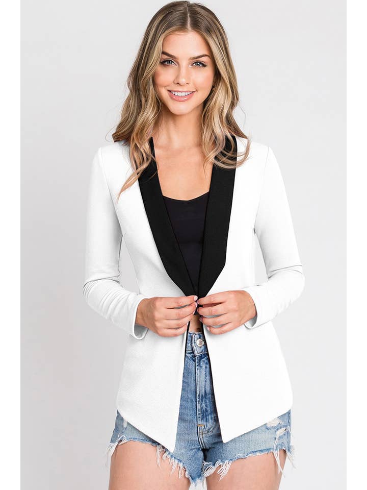 NINEXIS - Wholesale Blazer - Women's - CWOBL093_LONG SLEEVE TAILORED WITH A DRAPED BLAZER8