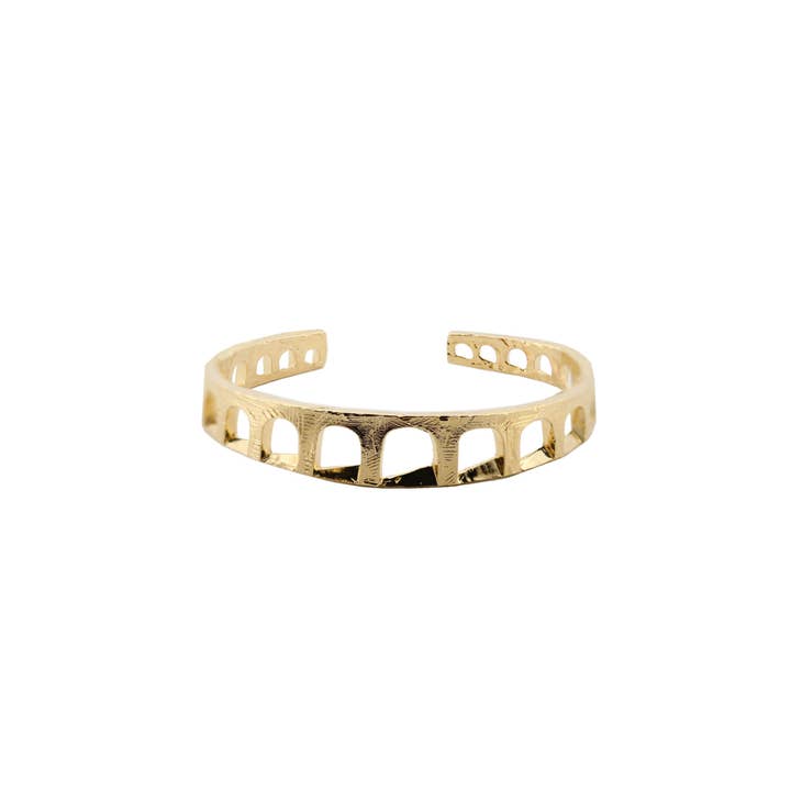 Aqueduct Brazalete unisex de bronce bañado en oro para venta al por mayor de Co.ro Jewels