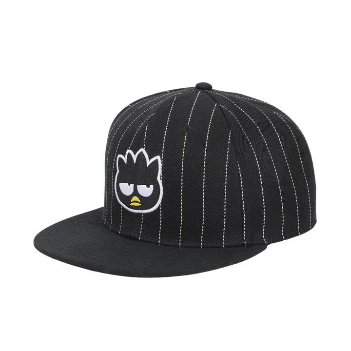 Badtz-Maru Embroidered Character Face Black Striped Poly Wool Baseball Hat for wholesale by Bioworld Merchandising