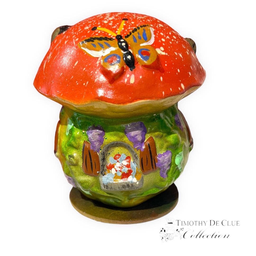 Timothy De Clue Collection - Wholesale Christmas Decoration - Santa's Forest Getaway Paper Mache Mushroom Candy Container - Antik Baubles Christmas Decor2