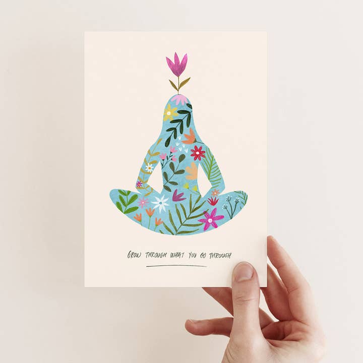 MEDITATION POSTCARD for wholesale by Fotini Tikkou Illustration
