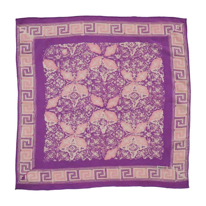 Handgeverfde batikbandana, 100% zacht katoen, lavendelpaars voor wholesale door Kasih Co-op