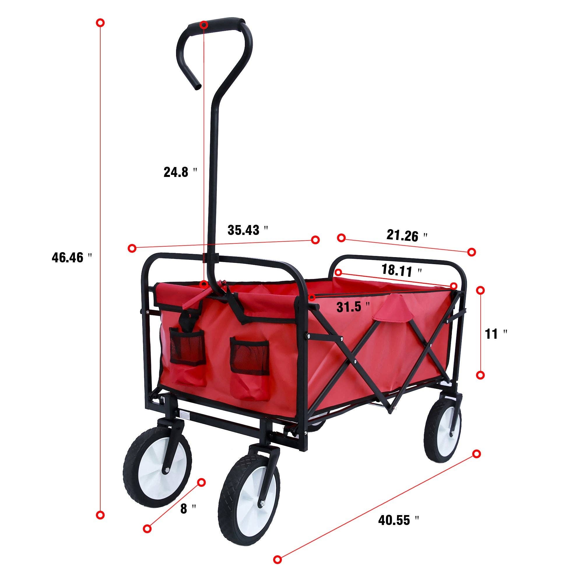 Hard Rock Health Stores - Wholesale Beach Accessories - Outdoor Folding Wagon Garden ;  Large Capacity Folding Wagon Garden Shopping Beach Cart ; Heavy Duty Foldable Cart;  for Outdoor Activities;  Beaches;  Parks;  Camping7