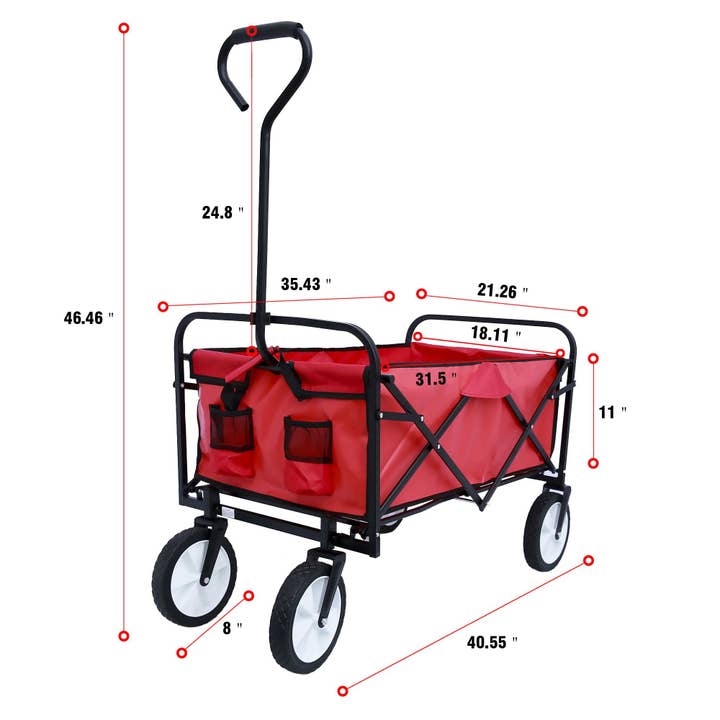 Hard Rock Health Stores - Wholesale Beach Accessories - Outdoor Folding Wagon Garden ; Large Capacity Folding Wagon Garden Shopping Beach Cart ; Heavy Duty Foldable Cart; for Outdoor Activities; Beaches; Parks; Camping7