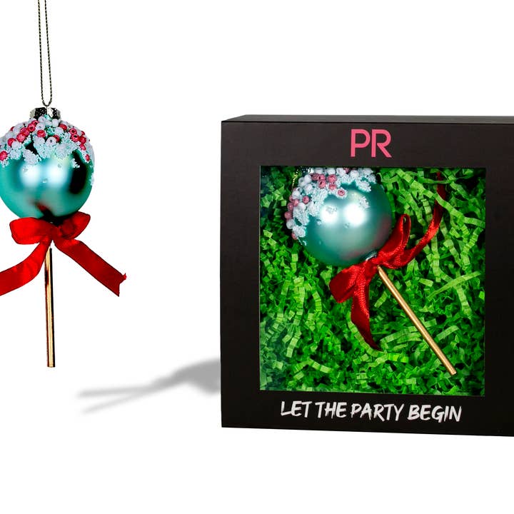 Party Rock | Blå tårta Pop Glas Prydnad för wholesale av Party Rock Ornaments