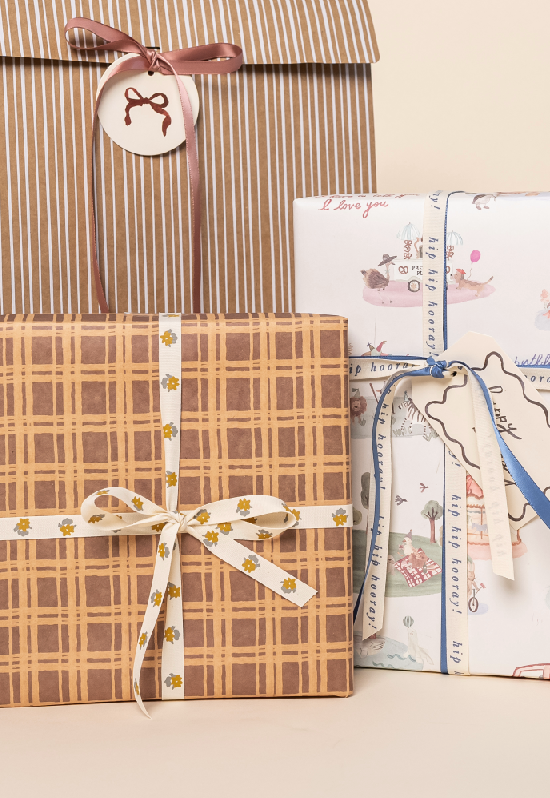 Parcel Paper - Wholesale Ribbon - Gift Wrapping - 'Gold Floral' Cotton Ribbon3