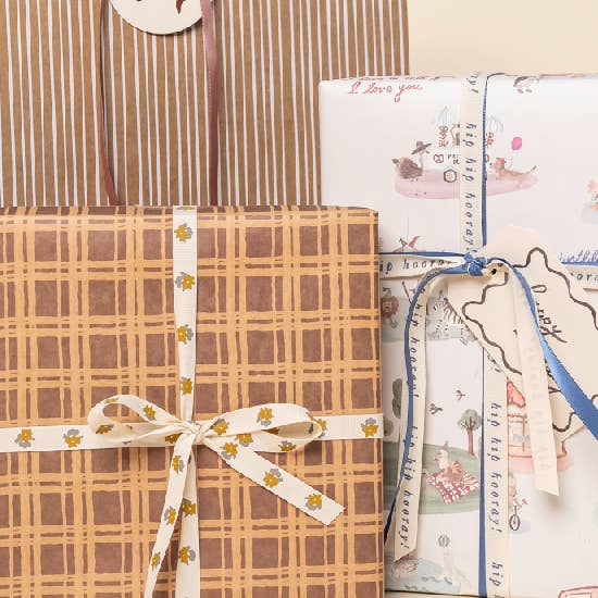 Parcel Paper - Wholesale Ribbon - Gift Wrapping - 'Gold Floral' Cotton Ribbon3