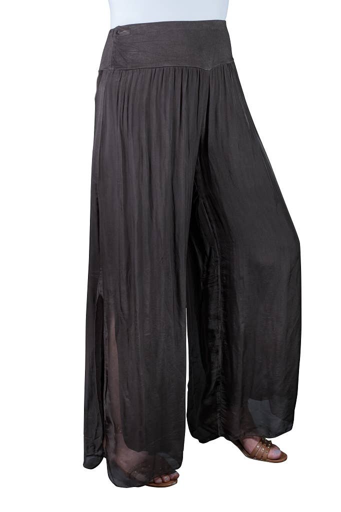 TINA Stephens Italy/Tees By Tina - Wholesale Pants - Women's - Eva Silk Side Slit Pant (PL206)8