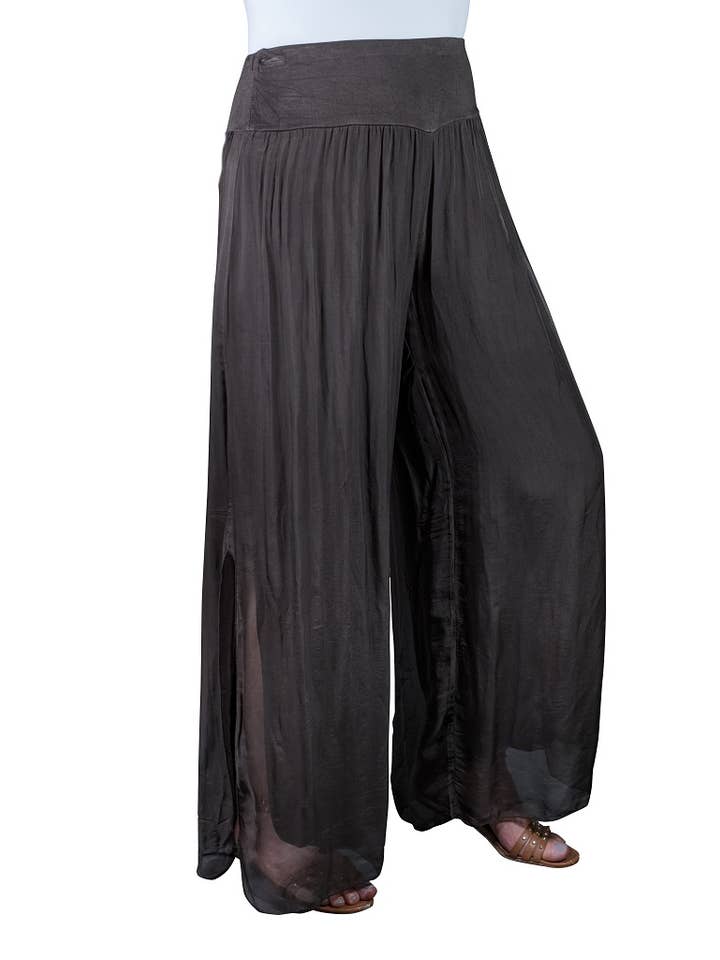 TINA Stephens Italy/Tees By Tina - Wholesale Pants - Women's - Eva Silk Side Slit Pant (PL206)8