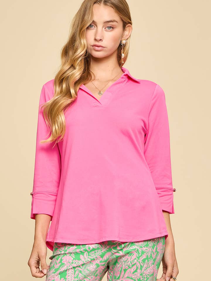 Lightweight Sun-Cool 3/4 Sleeve Blouse for wholesale by Dear Scarlett