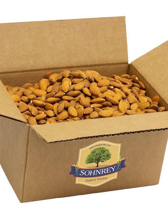 50 lb Bulk Box Whole Raw Nonpareil Almonds Extra #1 Grade for wholesale by Sohnrey Family Foods LLC