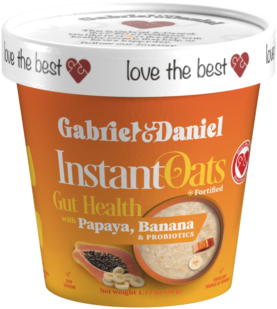 Gabriel & Daniel Wellness Oatmeals – Engroshandel Havre – Økologisk SS Instant Havregrynsbæger - Papaya & Banan - 12-pak2