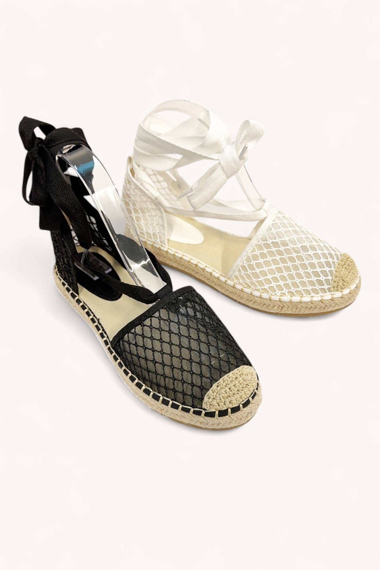 Oliccui - Wholesale Flats - Women's - LACE UP STRAP MESH UPPER ESPADRILLES FLATS3