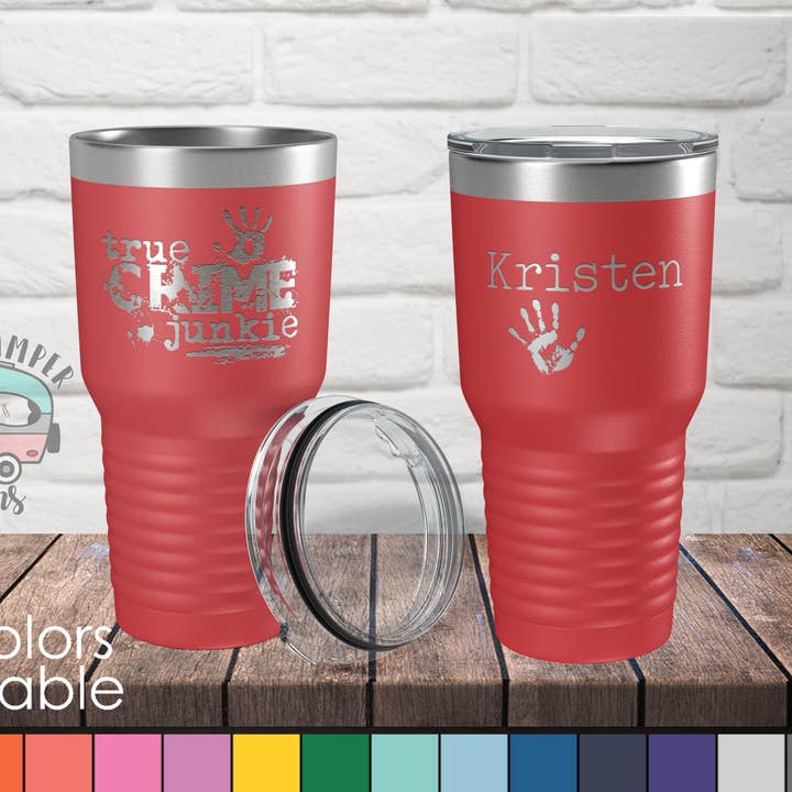True Crime Junkie - Gobelet de 30 oz gravé au laser Polar Camel pour la vente par Happy Camper TX