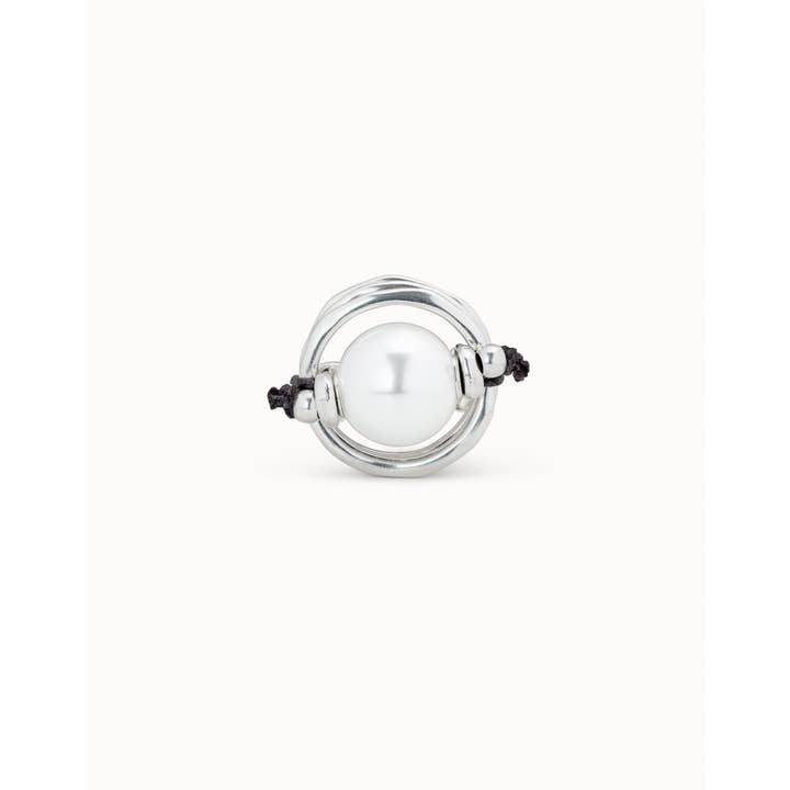 Blanco Metal Ring Clad With Sterling Silver With Pearl. for wholesale on Faire