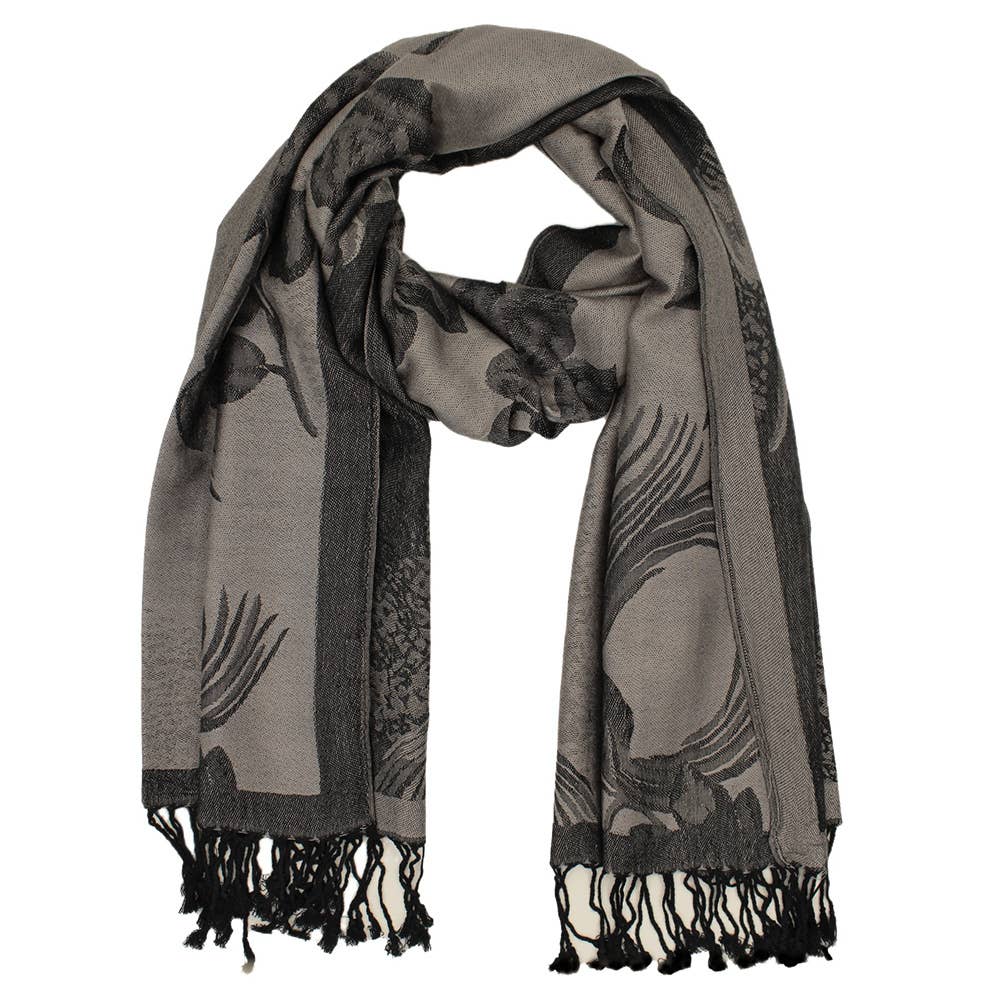 Sensibling Corp. – wholesale Scarf – Women's – Rose Floral Pashmina Reversible Scarf Shawl62