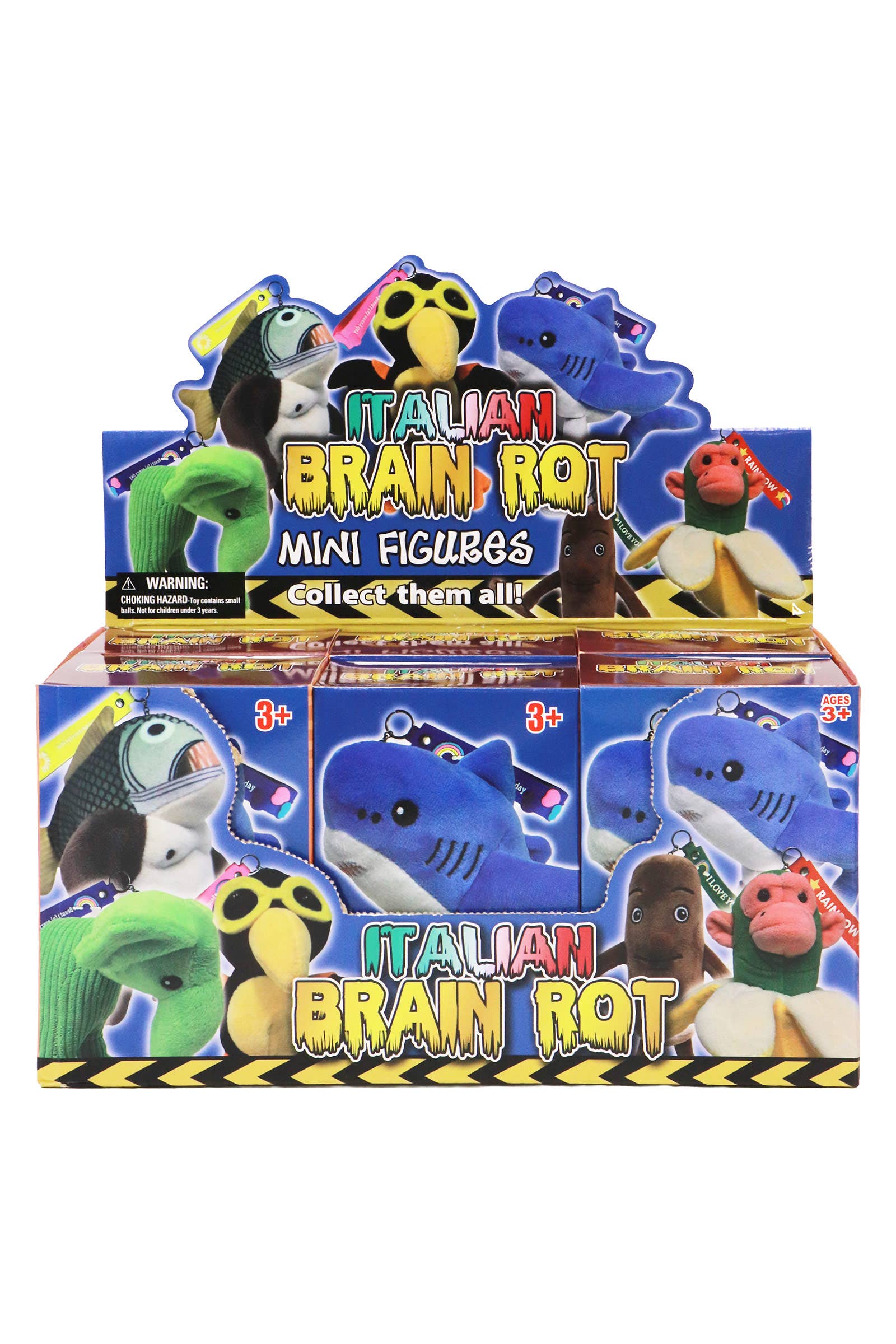 ASSORTED Brain Rot Plushie Wristlet Mystery Box - 6 Pcs for wholesale on Faire2