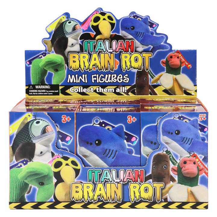 ASSORTED Brain Rot Plushie Wristlet Mystery Box - 6 Pcs for wholesale on Faire2