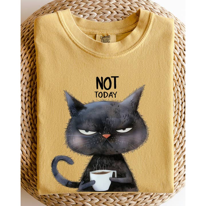 Not Today, Cat, Grumpy, Coffee, Funny, Meme Shirt for wholesale by Refinery Number One LLC
