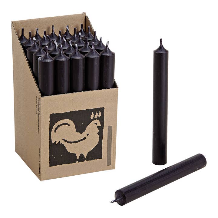 Wurm - Wholesale Tapered Candle/Candlestick - Taper candle black solid color Ø 2x18 cm burning time approx. 8 hours.0