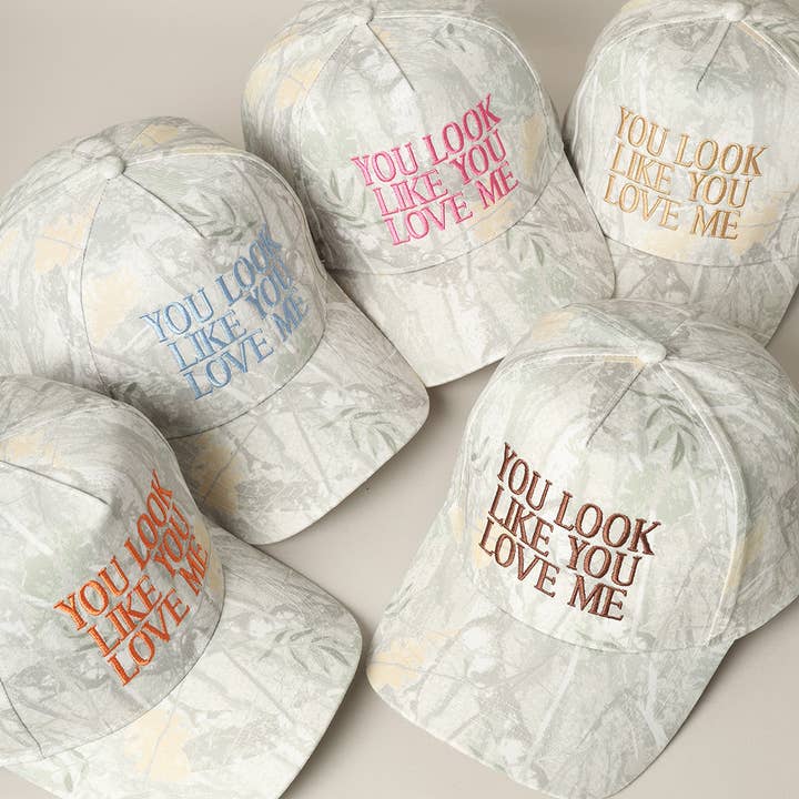 Fashion City - Wholesale Baseball Cap - Unisex - You Look Like You Love Me Embroidery Camo Cap
