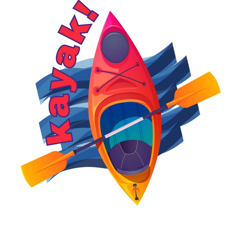 "Kayak!" Die-Cut Sticker for wholesale by Jaala Spiro