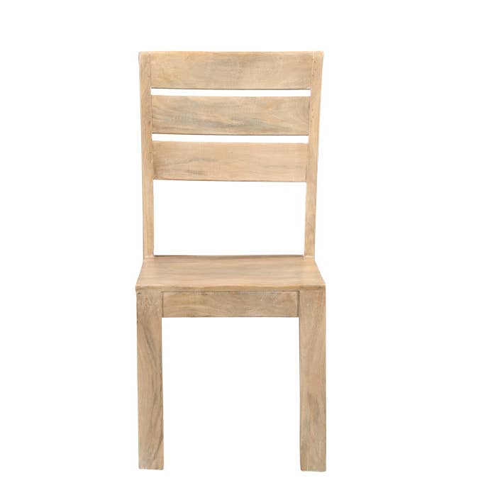 HomeRoots – wholesale Chair – Set of Two Beige Solid Wood Ladder Back Dining Side Chairs5