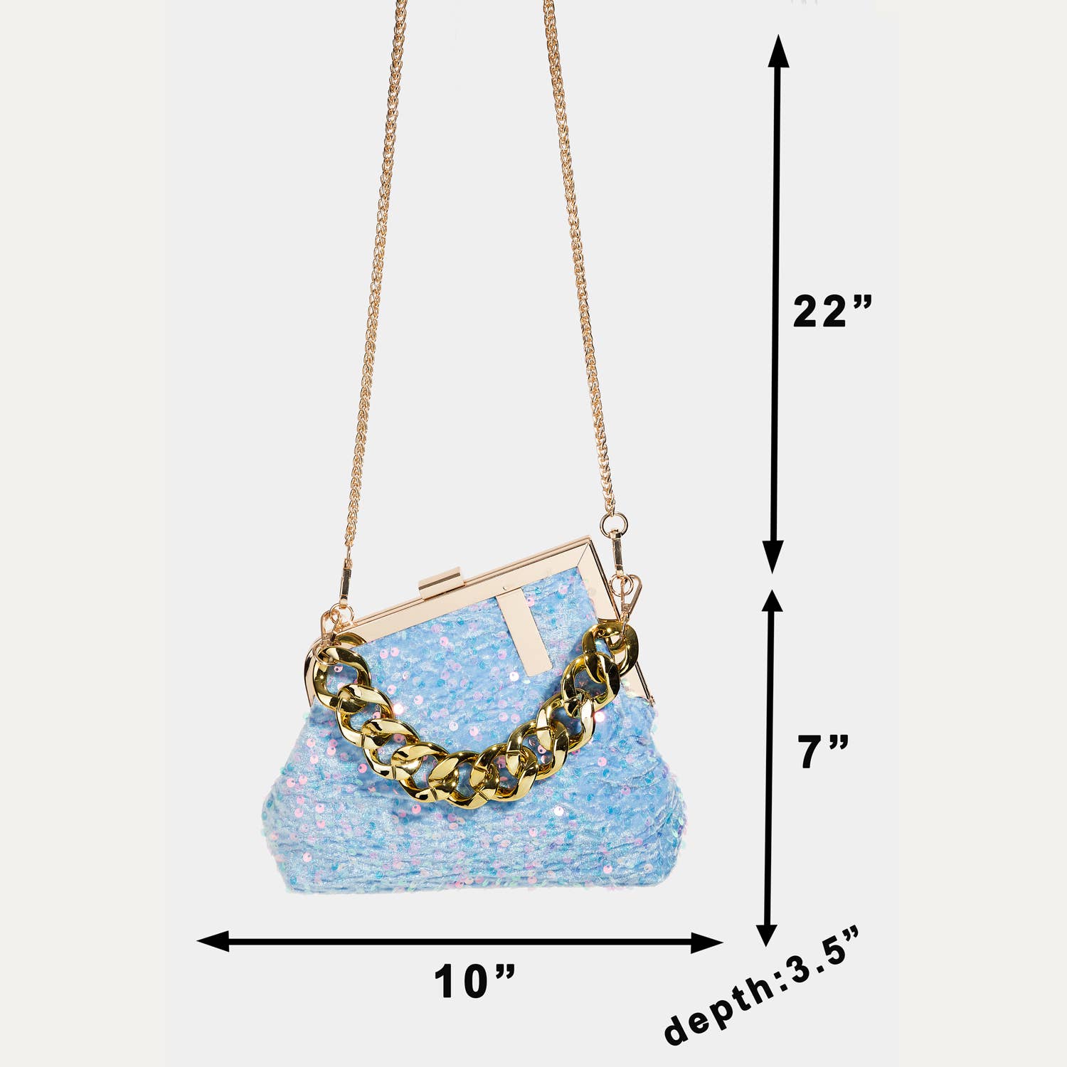 Collections by Fame Accessories - Vente Pochette – femme - Sac à main abstrait à paillettes à cadre métallique4