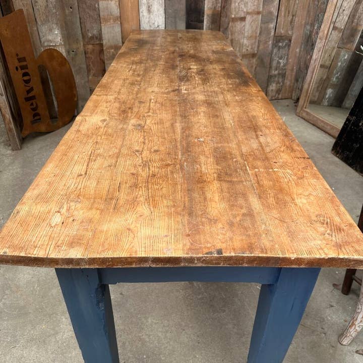Antique Farmhouse 12-14 Seater Blue Refectory Dining Table for wholesale by belvoir