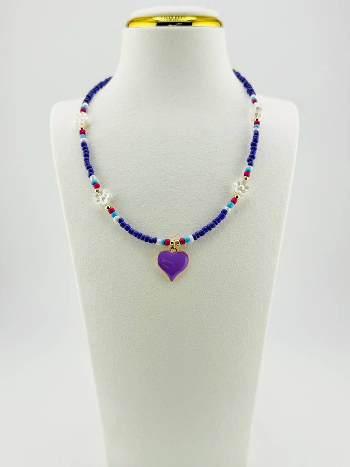 Abigail perlet lilla halskæde for engroshandel hos Bella Blu Designs