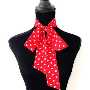 Red Polka Dot Bow Scarf | Classic for wholesale by Melissa Velia