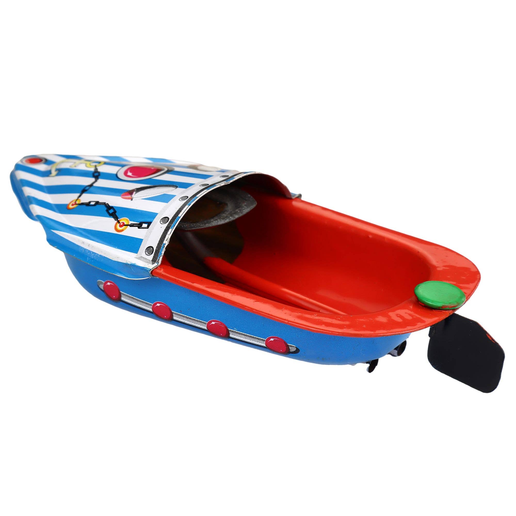 Tribal Trade GmbH - Wholesale Decorative Figurine - Tin Toy Candle Boat Pop Pop Boat Mini Litho Blue3