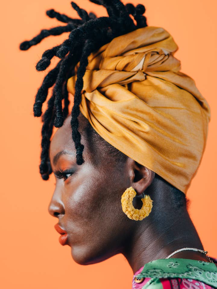 Itty Bitty Sunset Hoops in Golden Hour for wholesale by Seraphtive LLC