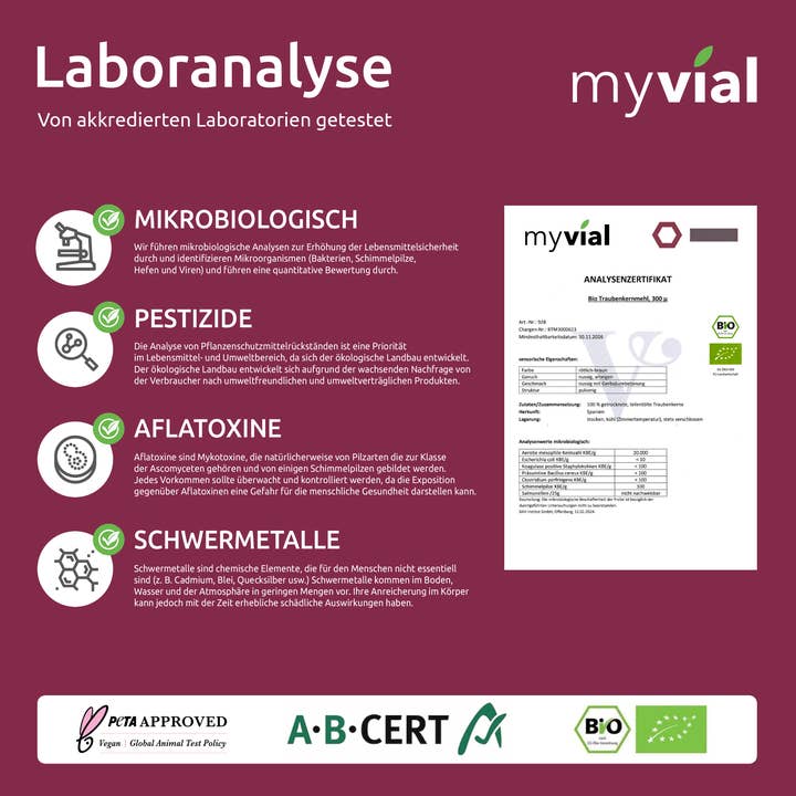 myvial – Großhandel Nahrungsergänzungsmittel/Vitamin zum Einnehmen – Bio OPC Kapseln – Mit Traubenkern, Aroniapulver & Vitamin C