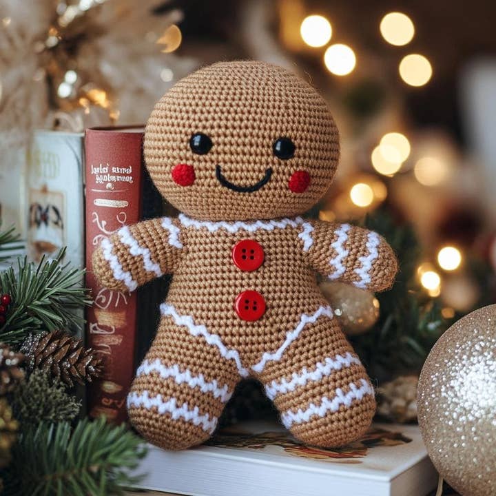 TOMOPOD LLC - Wholesale Decorative tabletop object - Crochet Christmas Gingerbread Man, Amigurumi Christmas1