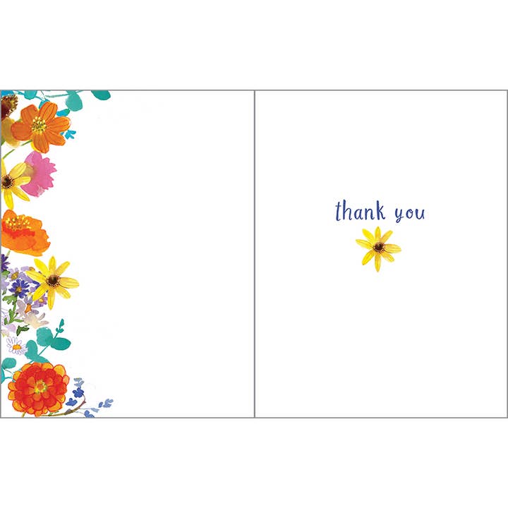 GINA B DESIGNS - Wholesale Thank You Card - Thank You Greeting Card - Bright Mums
