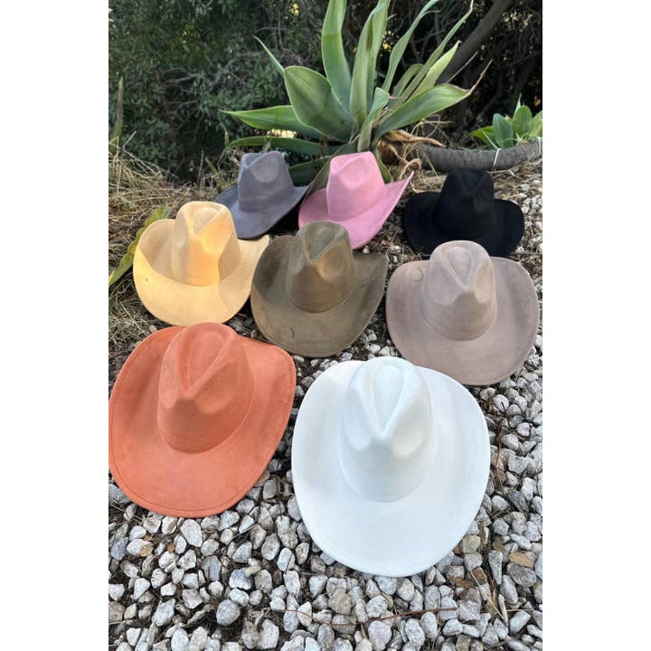 Queens INC - Wholesale Cowboy Hat - Women's - Best seller !! Fashion Vegan suede cowboy hat