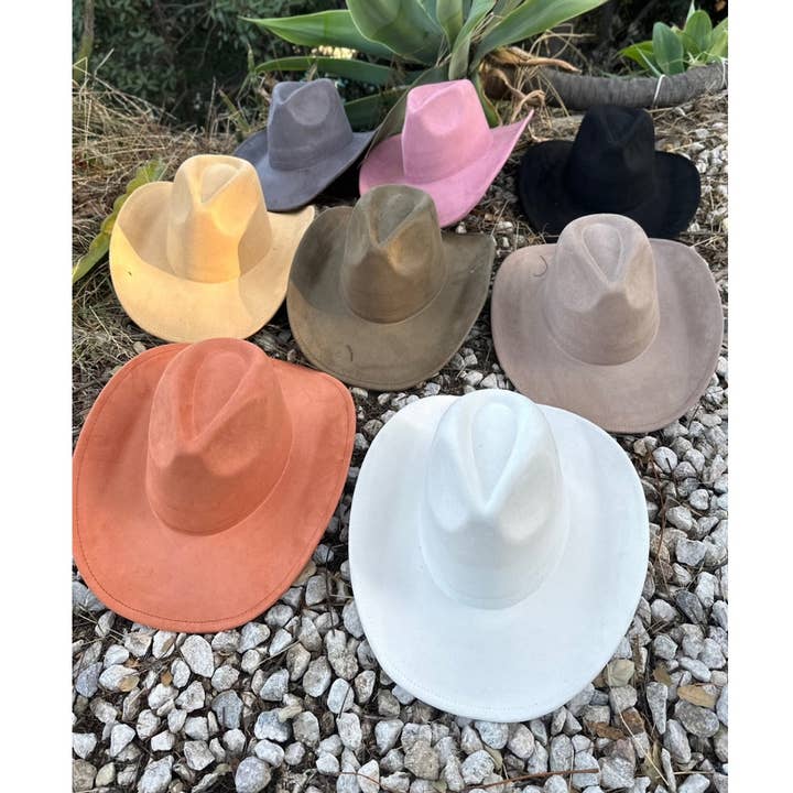 Best seller!! Fashion Vegan suede cowboy hat for wholesale by Queens INC