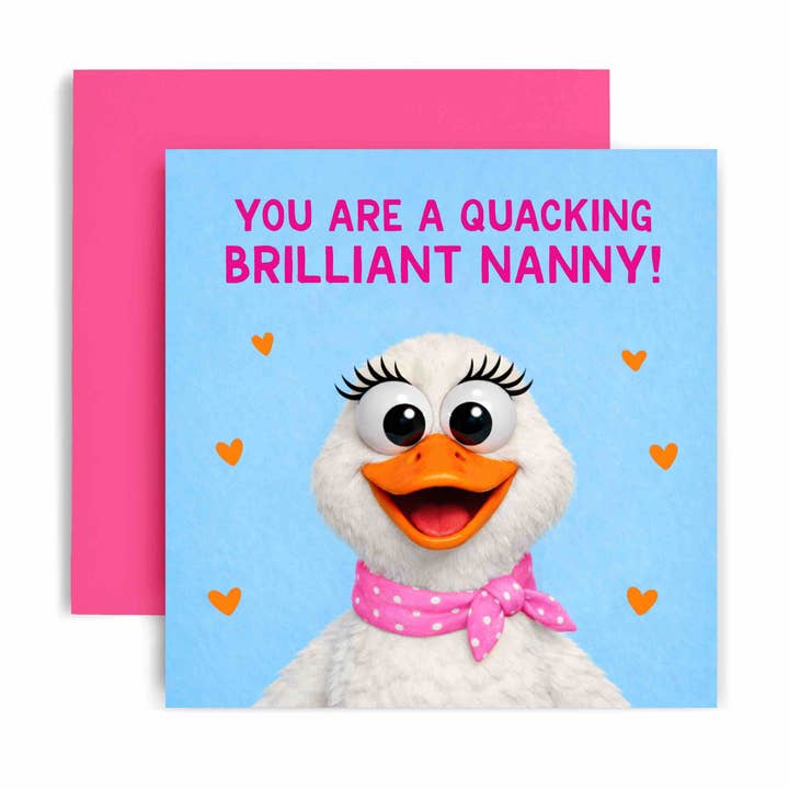 Quacking Brilliant Nanny Cute Goose Mothers Day Card for wholesale by Huxters