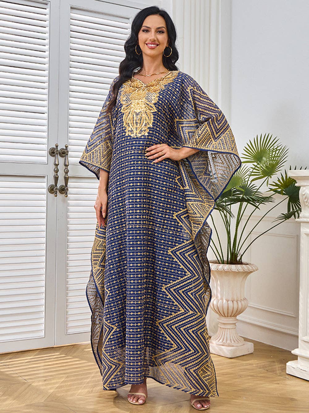 Blue 2025 NEW Dubai Abaya Dress Embroidered Elegance for wholesale on Faire11