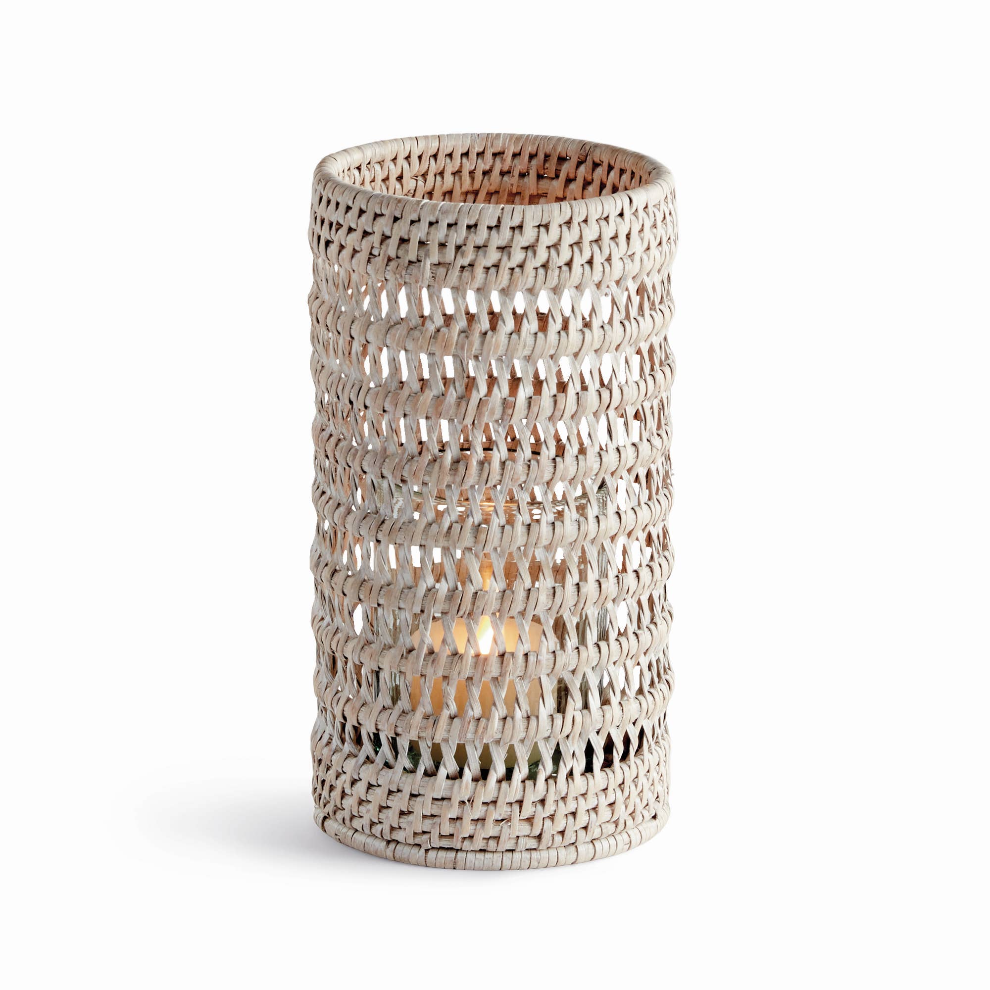 Napa Home & Garden - Wholesale Candle Holder - Burma Rattan Hurricane Small, White0