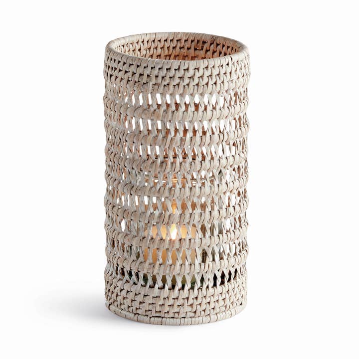 Napa Home & Garden - Wholesale Candle Holder - Burma Rattan Hurricane Small, White0