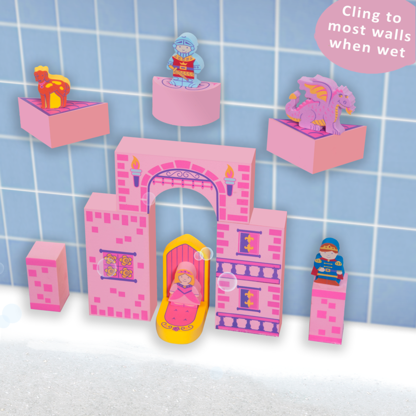 Just Think Toys – Großhandel Baukasten – Kinder – BathBlocks schwimmendes Schloss in Geschenkbox6