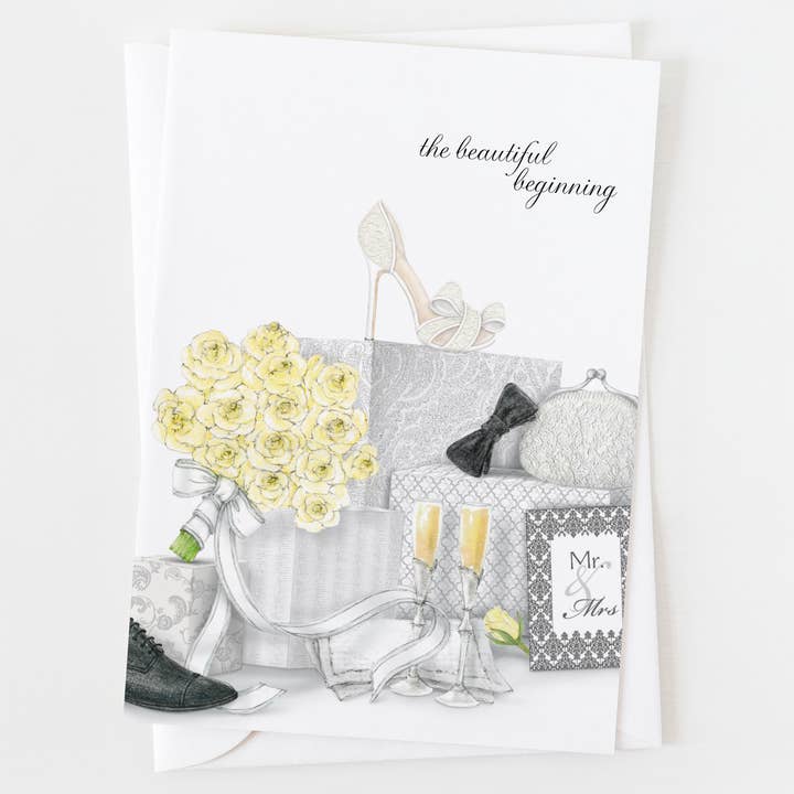 The Beautiful Beginning Wedding Greeting Card C6_1355 for wholesale by Ann Scott Design