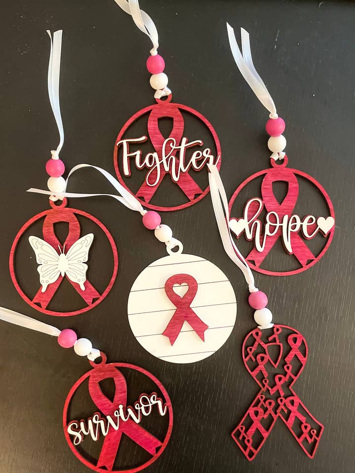 Bröstcancer medvetenhet ornament för wholesale av LivaBella Designs