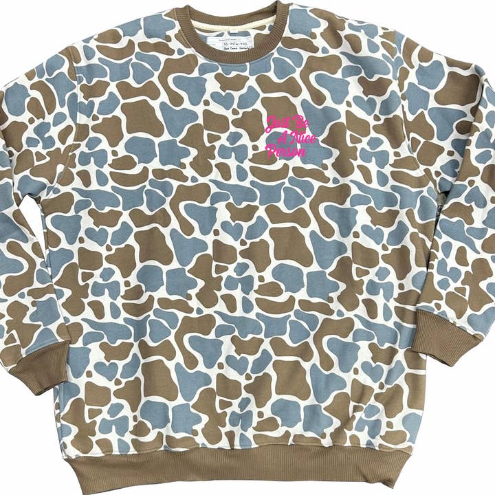 Just Be a Nice Person Sweatshirt | LC Elizabeth Original | Embroidered Fleece for wholesale by LC Elizabeth